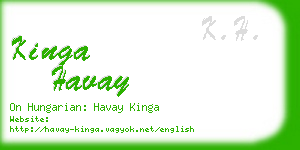 kinga havay business card